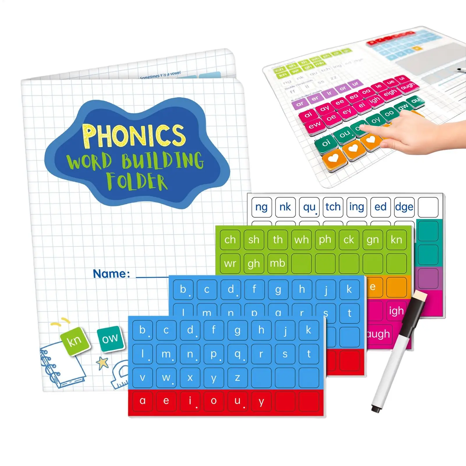 Magnetic Phonics Tiles Set Educational Interactive Complete Set Learn To Read Phonics Games For Kids Boys Preschool Kindergarten