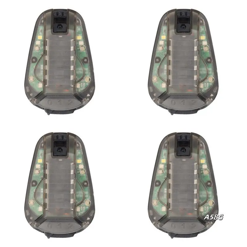 

4X Helmet Survival Beacon Light Survival Safety IR Flashlight Waterproof Signal Light With Magic Tape D