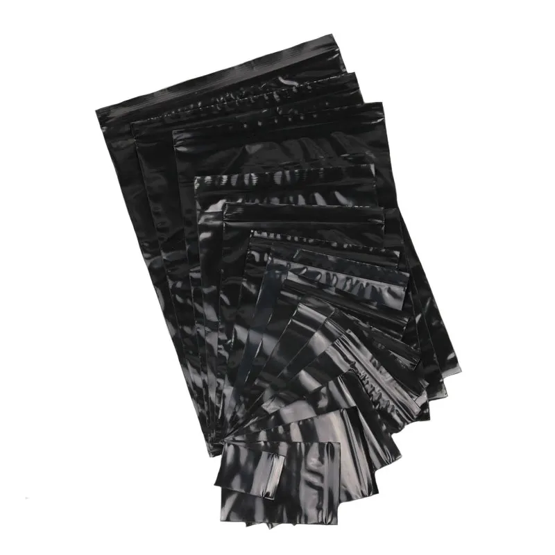 INPLUSTOP Ziplock Bag 100pcs/Lot 14 Wire Black Food Sealed Bag Self Sealing Plastic Bags Poly Zipper Bags Zip Lock Storage Bag