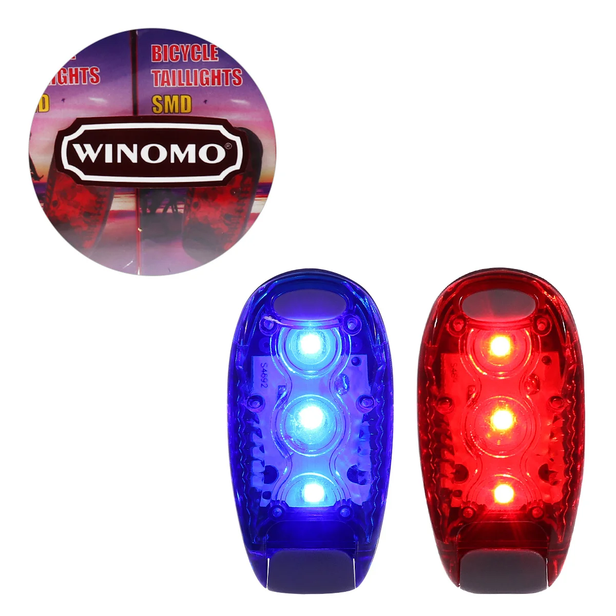 4 قطعة Led ضوء السلامة الأزرق الأحمر 3 طرق ستروب فلاش ثابت لتشغيل المشي الركض الدراجات الأنشطة الخارجية Led المصابيح الخلفية