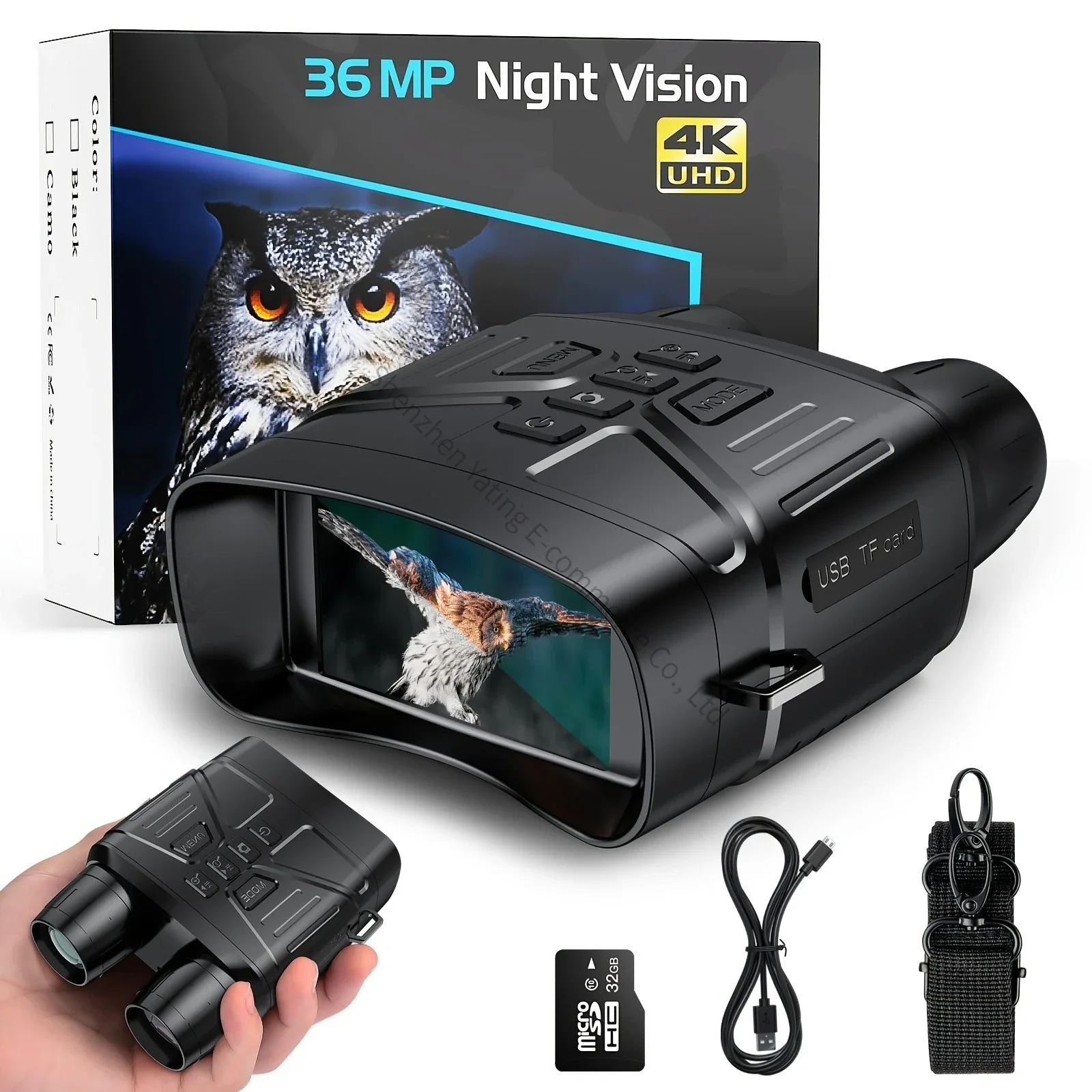 2026　4K HD Night Vision, Binoculars Digital Telescope Night Fishing, Patrol, Bird Watching, Outdoor Supplies
