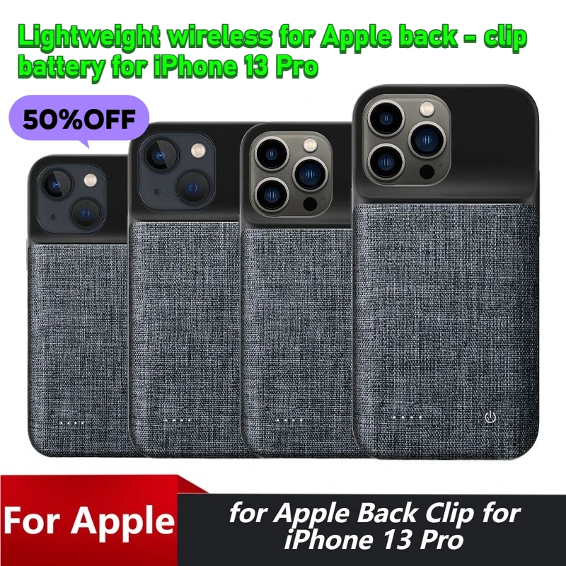 

For Apple Back - Clip Battery for IPhone 13 Pro Back-Clip Power Bank Phone Case with Stand