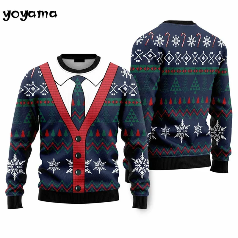 

Fake Cardigan Christmas Man Hoodie 3D Printed New Year Party Xmas Sweatshirt Women Party Birthday Christmas Pullovers Winter Top