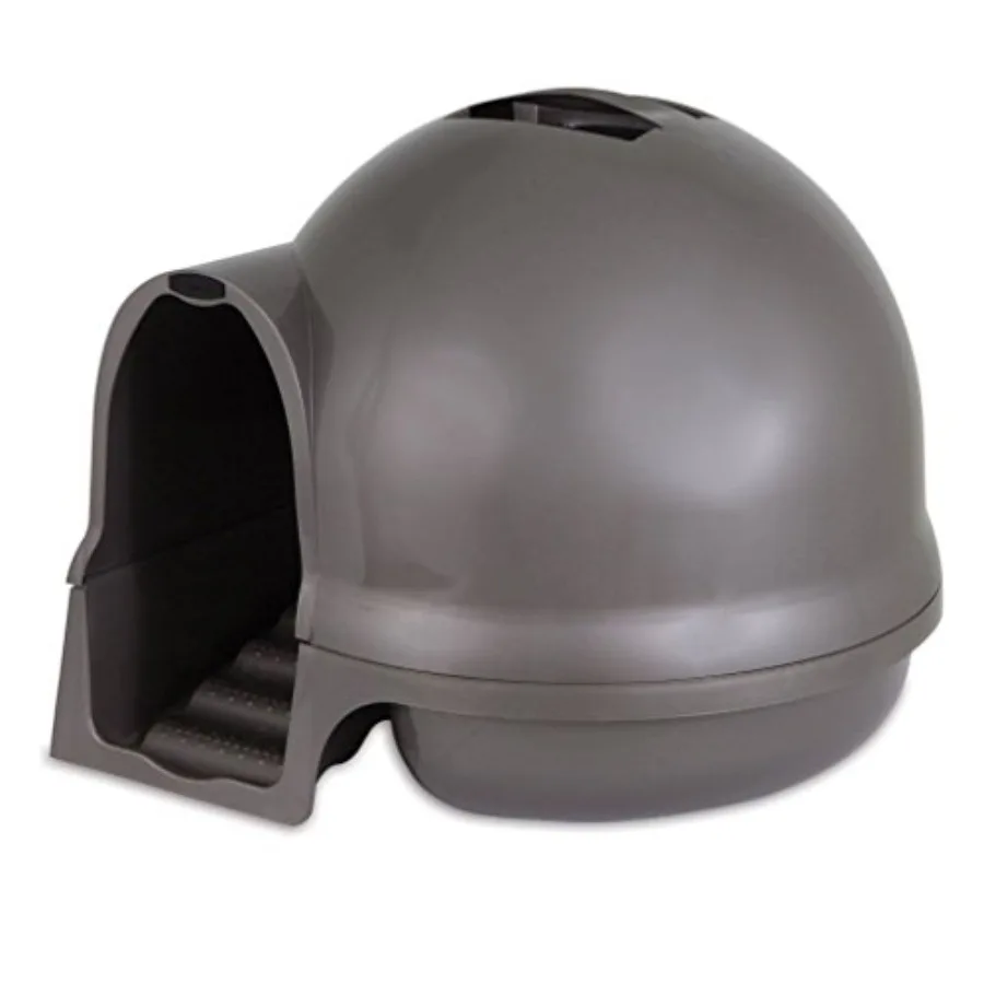 

Лоток для кошек Booda Clean Step с куполом, сделанный в США из 95% переработанных материалов, белый, легко чистится, для использования в помещении.