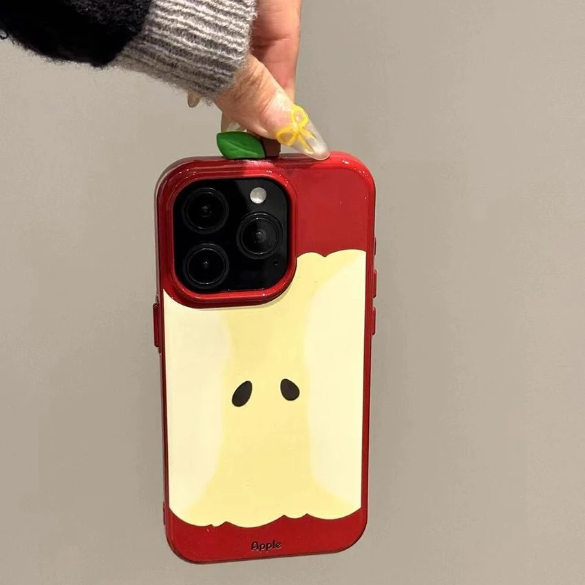 

Painted Apple Phone Case For Iphone 16 15 14 13 Pro 12 Max Plus 16Pro Painted Phone Case Creative 15Pro Cover Soft 14Pro Shell