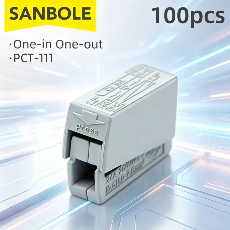 100pcs Quick Wire Connectors For Light Lamp Household Electrical Wiring Terminal Soft And Hard Wires