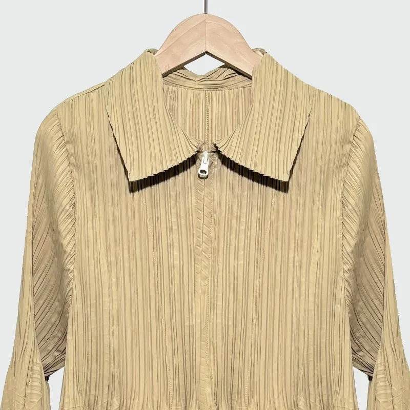 ミヤケ ミドル丈トレンチコート レディース ルーズフィット ラペルカラー ジップアップ 2025新作 多用途カーディガン 韓国風婦人服