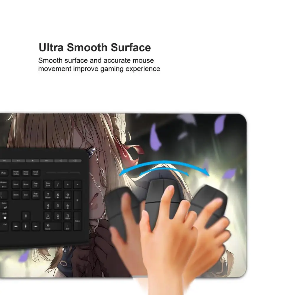 حار أنيمي البنفسجي Evergarden ماوس الوسادة دائم لوحة المفاتيح ماوس حصيرة ملحقات الكمبيوتر كبيرة تمديد Mause سطح المكتب الحصير