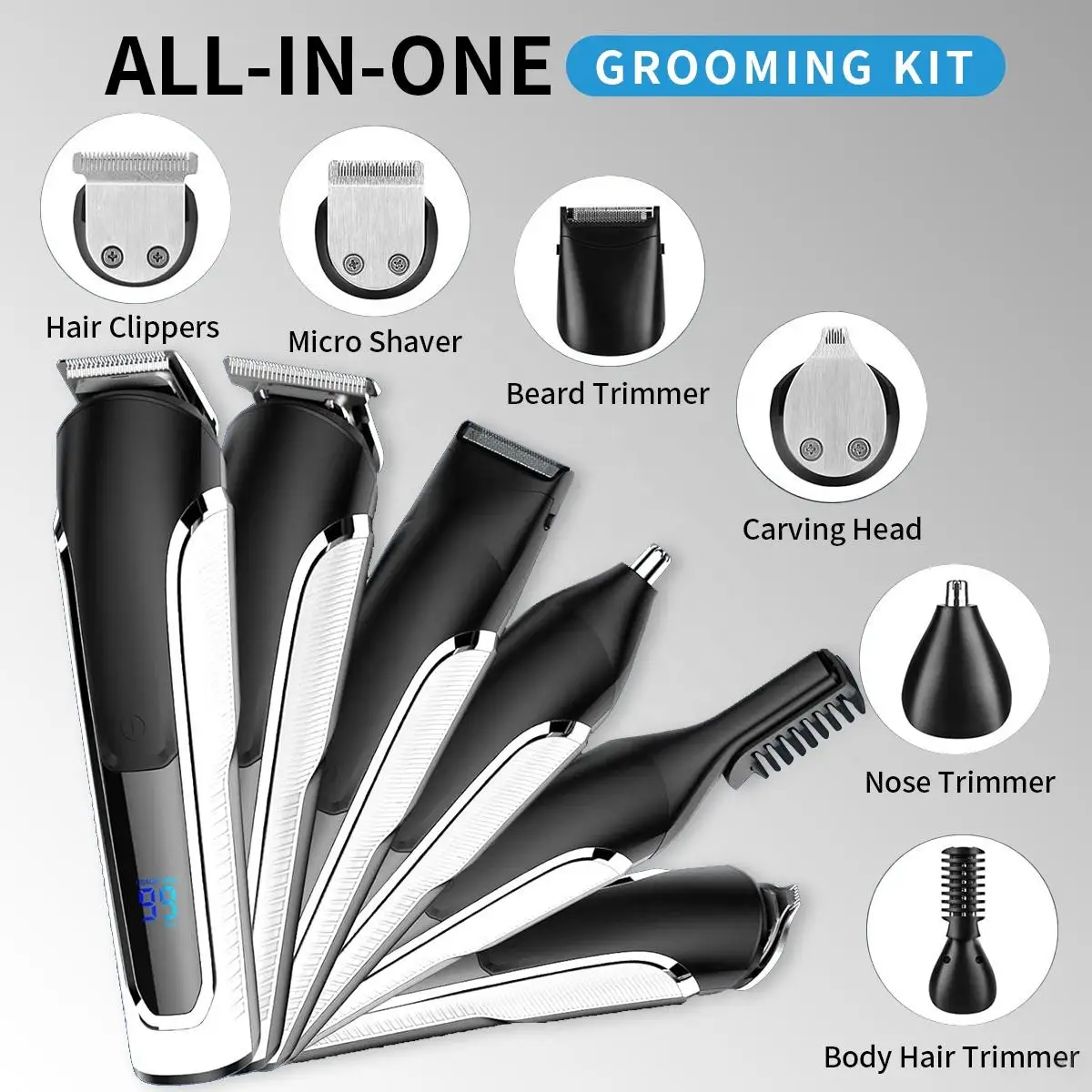 مجموعة ماكينة قص الشعر الاحترافية القابلة لإعادة الشحن عبر USB، ماكينة قص الشعر اللاسلكية للرجال