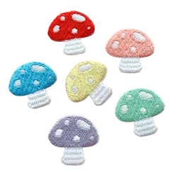 10pcs/Lot Small Mushroom Embroidery Applique for Girls Bag Jeans Iron On Patches for Clothes Small Glue Sticker 2.5CM