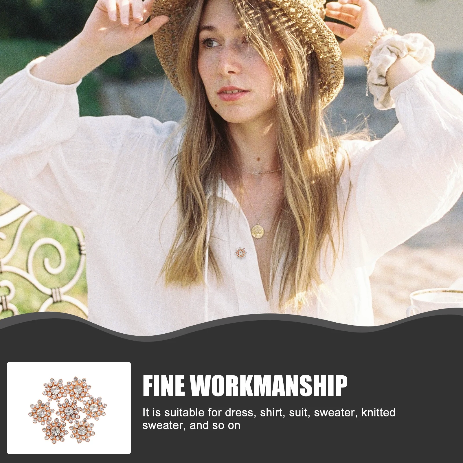 

30pcs Drill Flower Heart Decorative Buttons Rhinestone Sewing Diy Clothing Accessories Craft Making Vintage Metal Button For