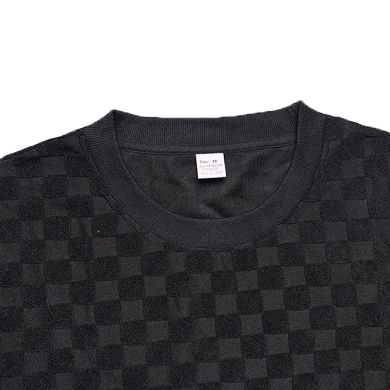 2024 European and American fashion checkerboard spring and summer loose sports and leisure two-piece men's suit