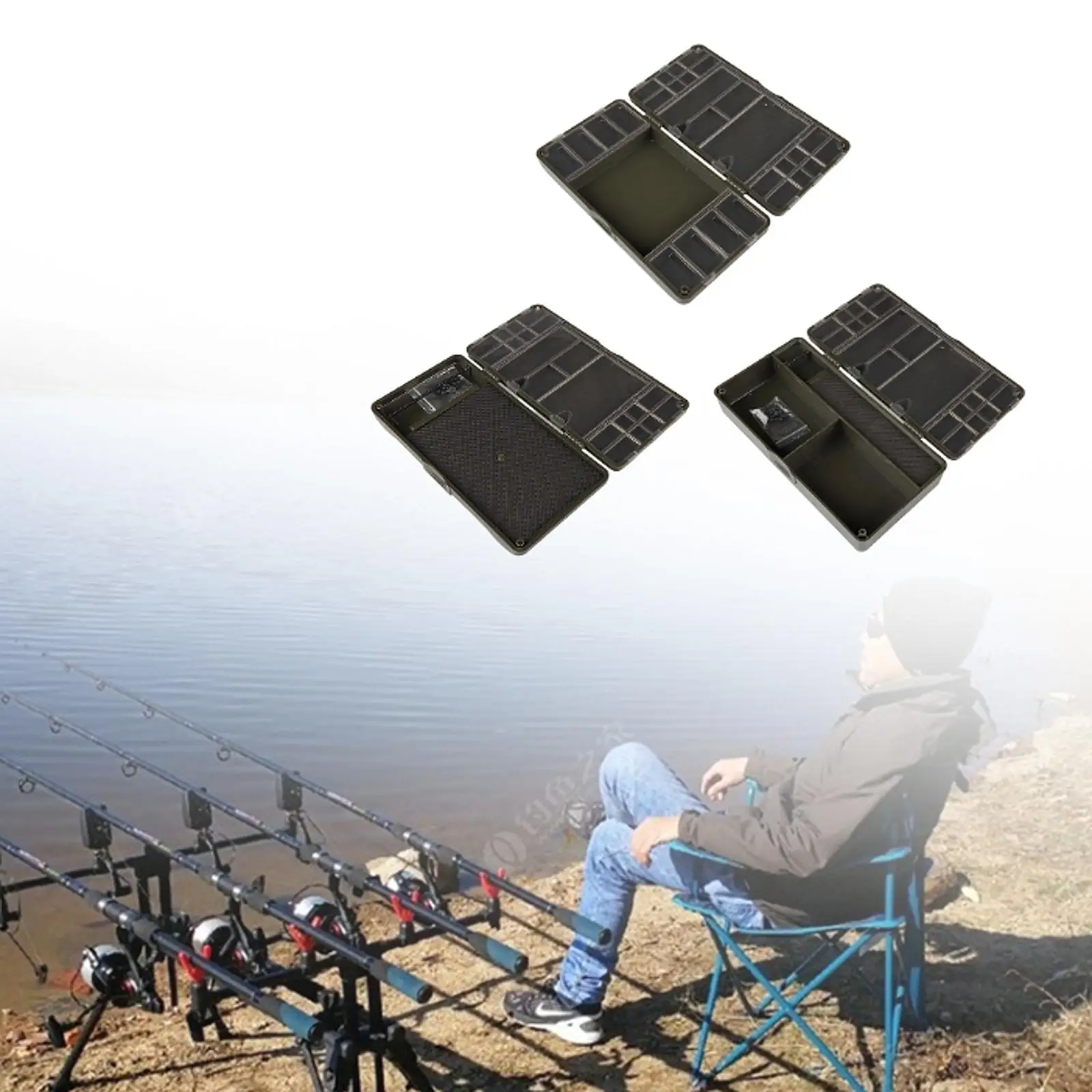 Fly Fishing Tackle Box Fishing Box for Freshwater Saltwater Hooks Jigs Hooks