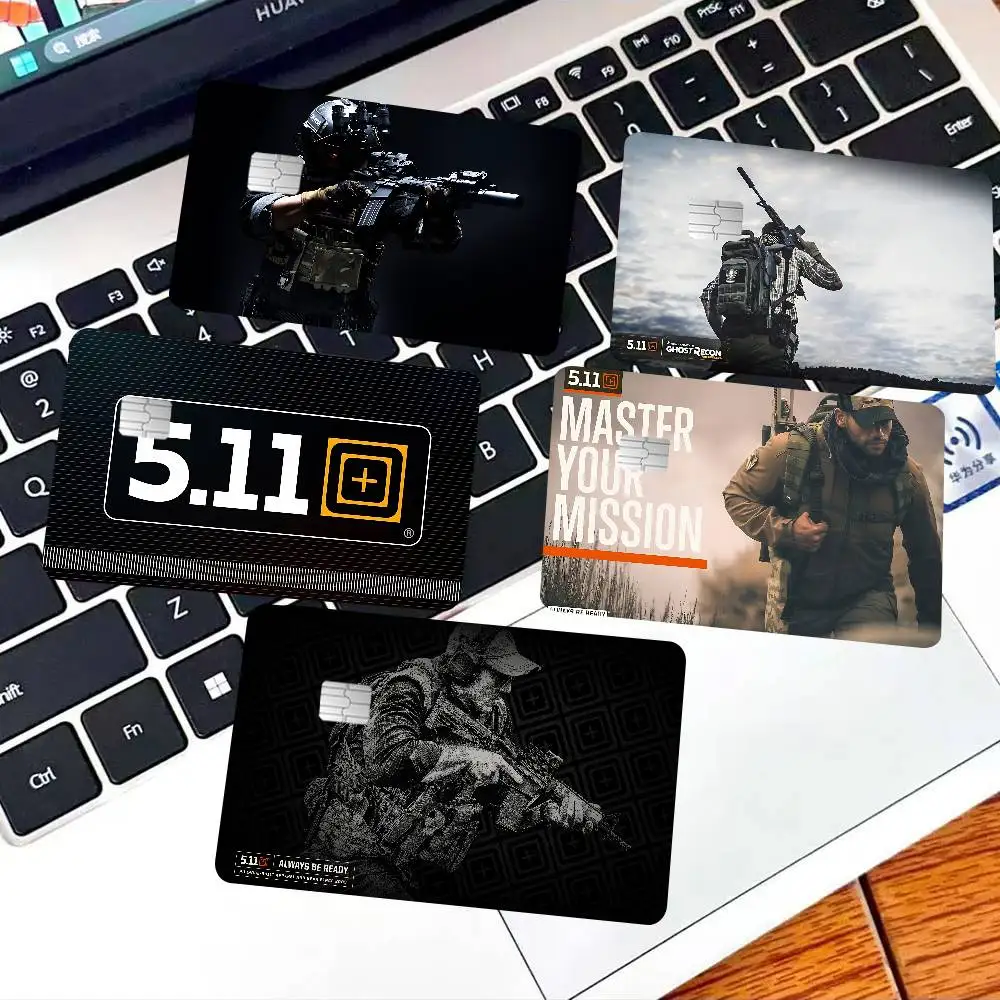 Fashion Brand 5-11 T-Tactical Credit Card Skin Stickers for VISA Bank Card Transportation Card Waterproof Sticker Anti-scratch