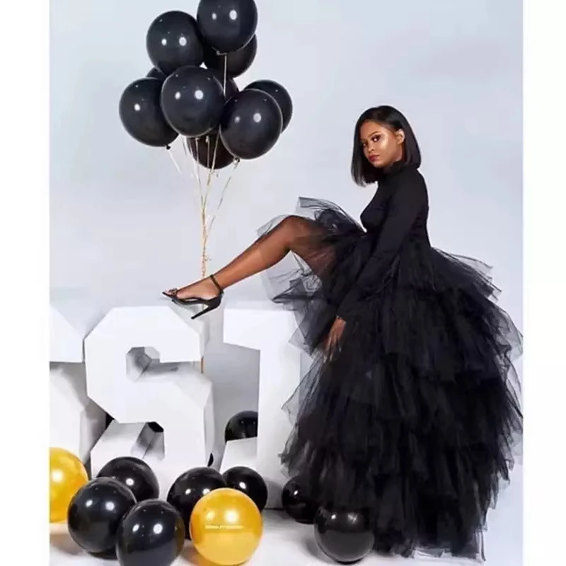 Colorful Puffly Tulle Tutu Skirt Sexy Front Short Back Long Layered Half Body Skirts Women Aldult Goth Carnival Party Petticoat