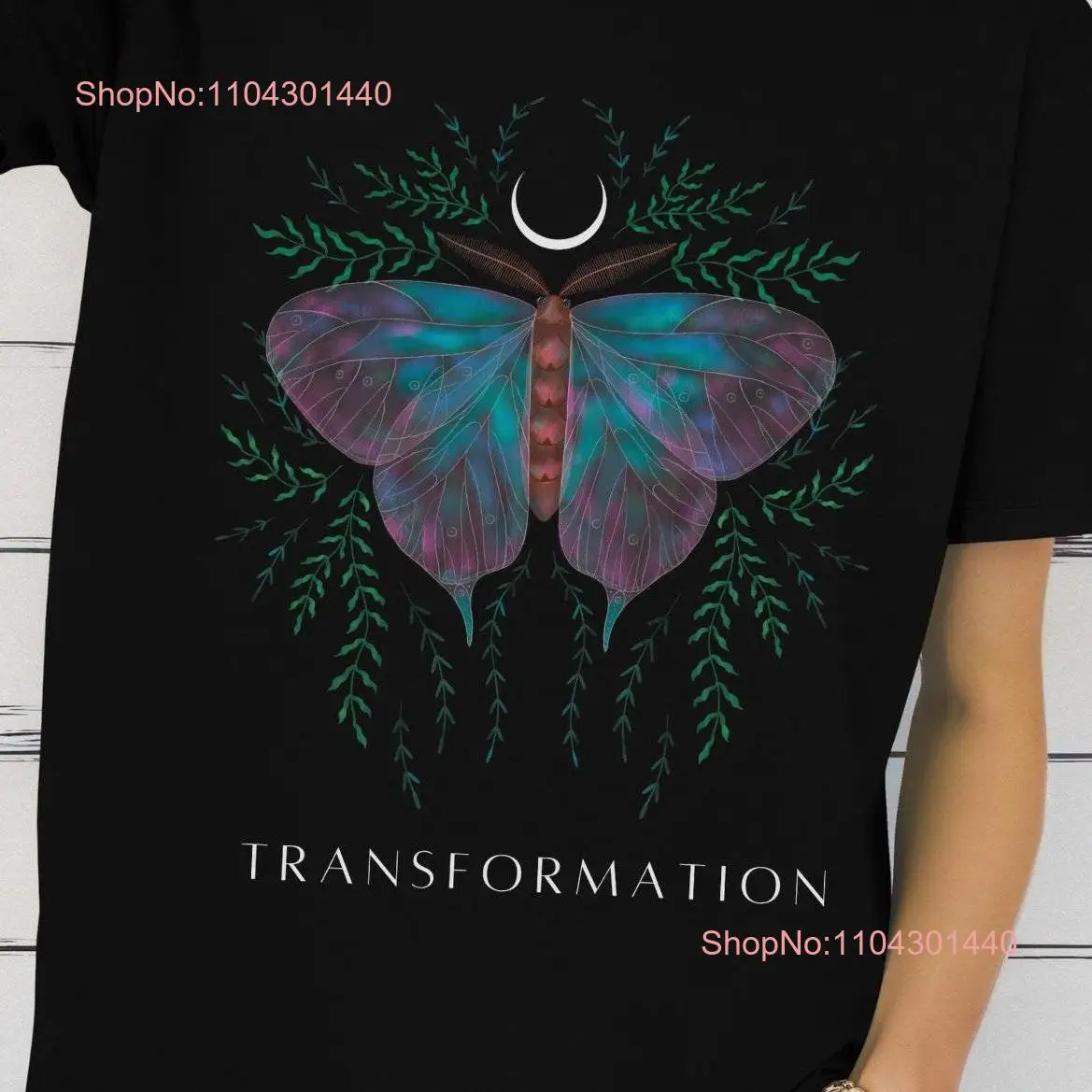 Transformation moth Moon Mystic Soft T Shirt long or short sleeves