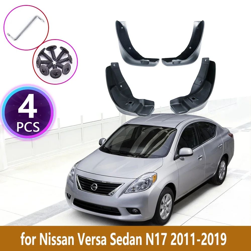 Car Front Rear Mudguards For Nissan Versa Sedan N17 2011~2019 Cladding Splash  Mudflap Car Accessories Fenders 2013 2014 2015