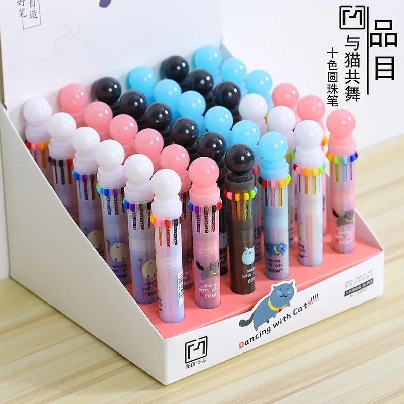 16pcs Handheld Account Can Love Multifunctional Press Color Oil Pen