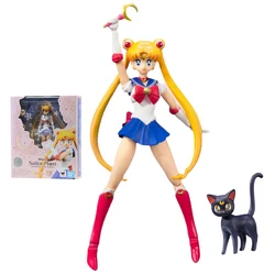 Bandai Sailor Moon Figure SHF Sailor Moon Articulated Original Anime Figure Collection Model Action Toy Figure Toys for Children