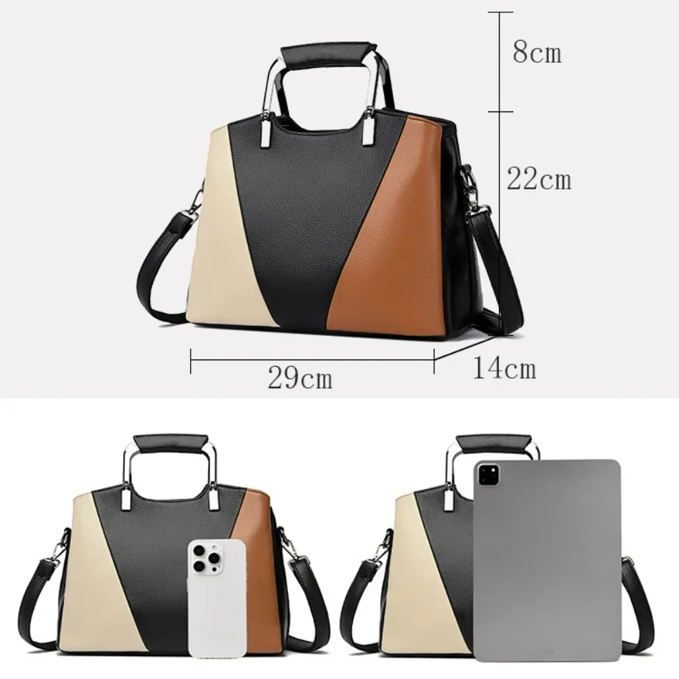 Fashion Splicing Women Handbag  Luxury Handbag Women Bags Designer Large Capacity Shoulder Crossbody Bag Female Casual Tote Bag