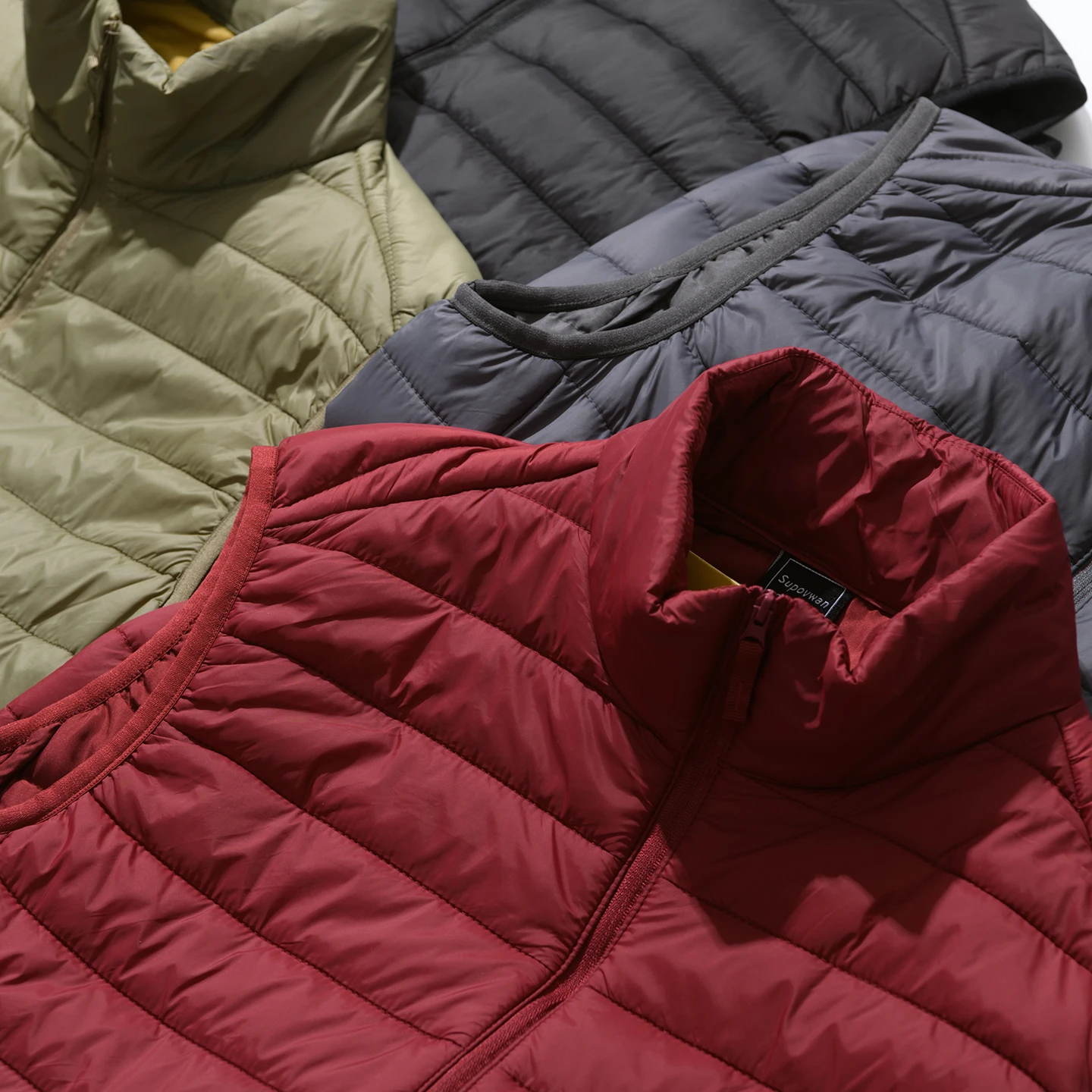 Men's Outdoor Casual Lightweight Cotton Vest Autumn Winter Warm Stand Collar Polyester Nylon Composite Fiber Standard Fit Vest