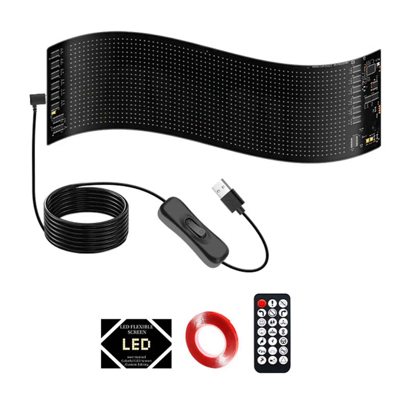 Programmable Car LED Display Remote Control Flex Screen Devil Eye Lamp for Halloween and Interior Decor