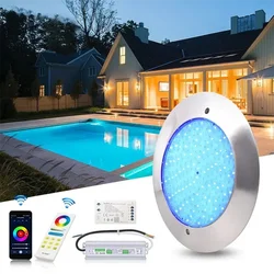 Led piscina luzes com controle remoto, 18w, 12v, à prova d'água, com aplicativo inteligente, tuya, wi-fi, rgb, para piscina, decoração do partido