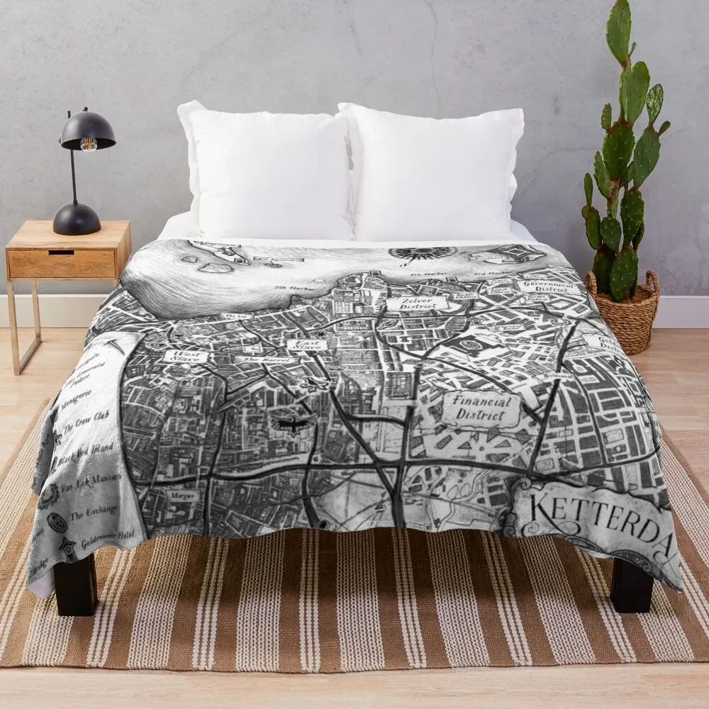 Ketterdam Map Throw Blanket fluffy funny gift Thins sofa bed Blankets