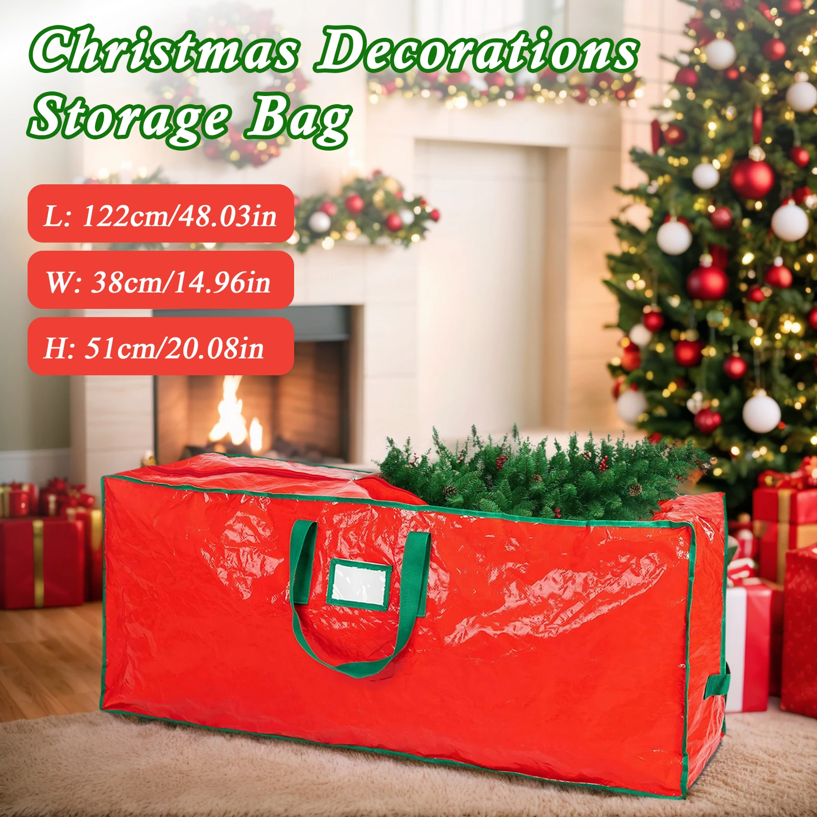 

Сумка для хранения рождественской елки с усиленной ручкой, прочная сумка для елки с застежкой-молнией, сумка для хранения елки, незаменимые аксессуары для праздников