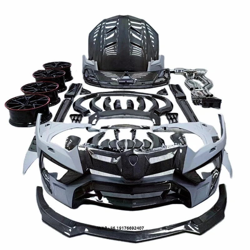 

Half Carbon Fiber M-style Front Bumper Rear Bumper s Exhaust Hub Engine Hood Rear Spoiler forLamborghini URUS Body Kit