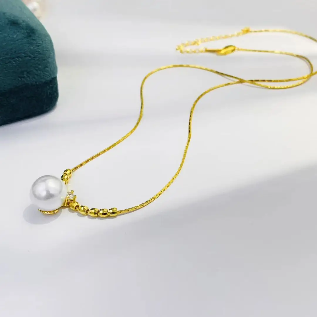 S925 Sterling Silver Necklace Findings Jewelry Base Settings Mountings Parts Mounts for 9-10mm Pearls Stones