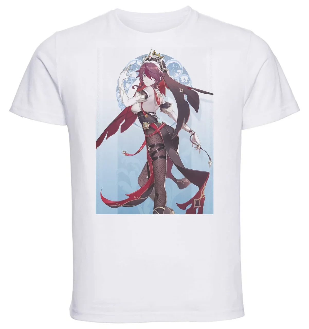 T-Shirt Unisex White Videogame Genshin Impact Rosaria