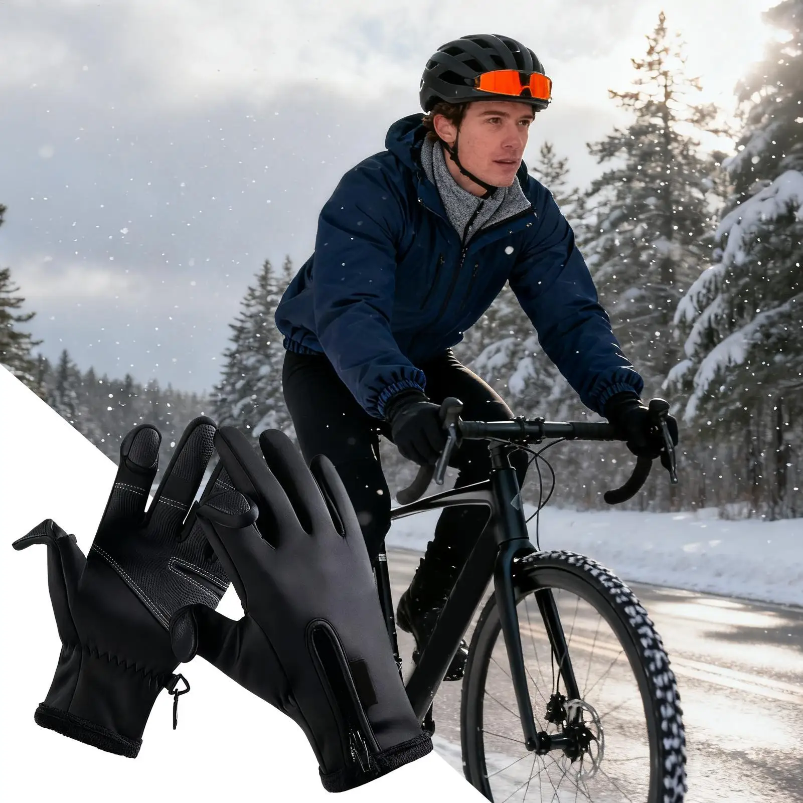 

Driving Gloves Thermal Waterproof Windproof Mittens Warm Gloves For Women For Cycling Dog Walking Hiking Sports Bicycle Climbing