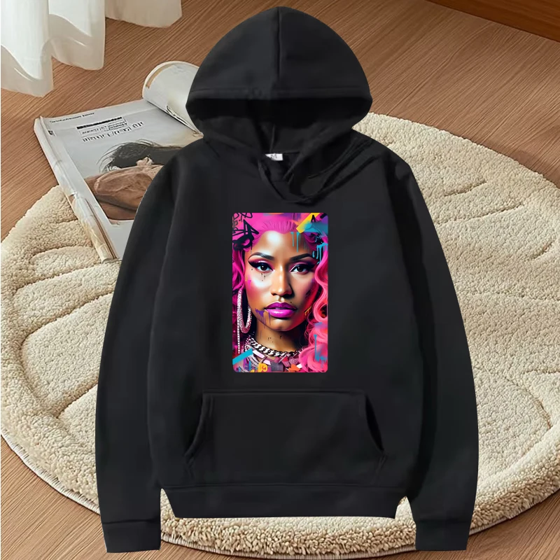 

Nicki Minaj classic fashion graphic hoodie 2025 men women vintage Long sleeve streetwear y2k cool print oversized hoodie unisex