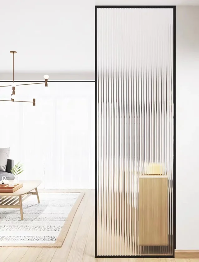Modern Minimalist Bathroom Screen Door Waterproof Tempered Glass Shower Divider Partition for Bathrooms Kitchens