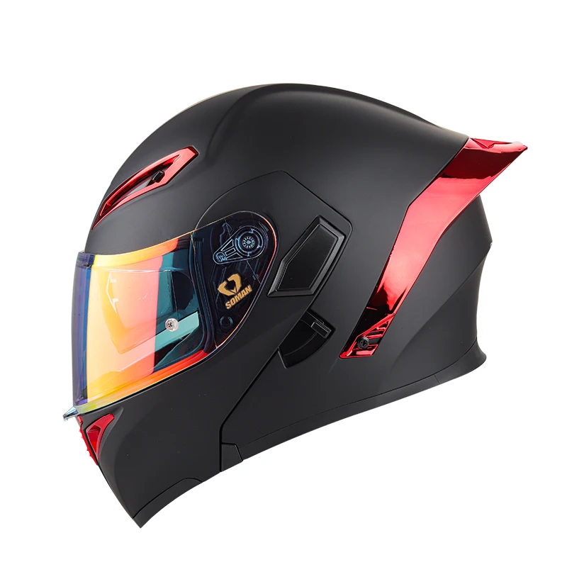 Men Women Flip Up Helmet DOT Approved Fashion Motorbike Full Face Helmets Double Visors Motorcycle Helmet Cascos Para Motos
