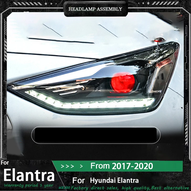Car Headlights For Hyundai elantra LED Car Lamps Daytime Running Lights 2008-2010 2017-2020 Dynamic Turn Signals Car Accessories