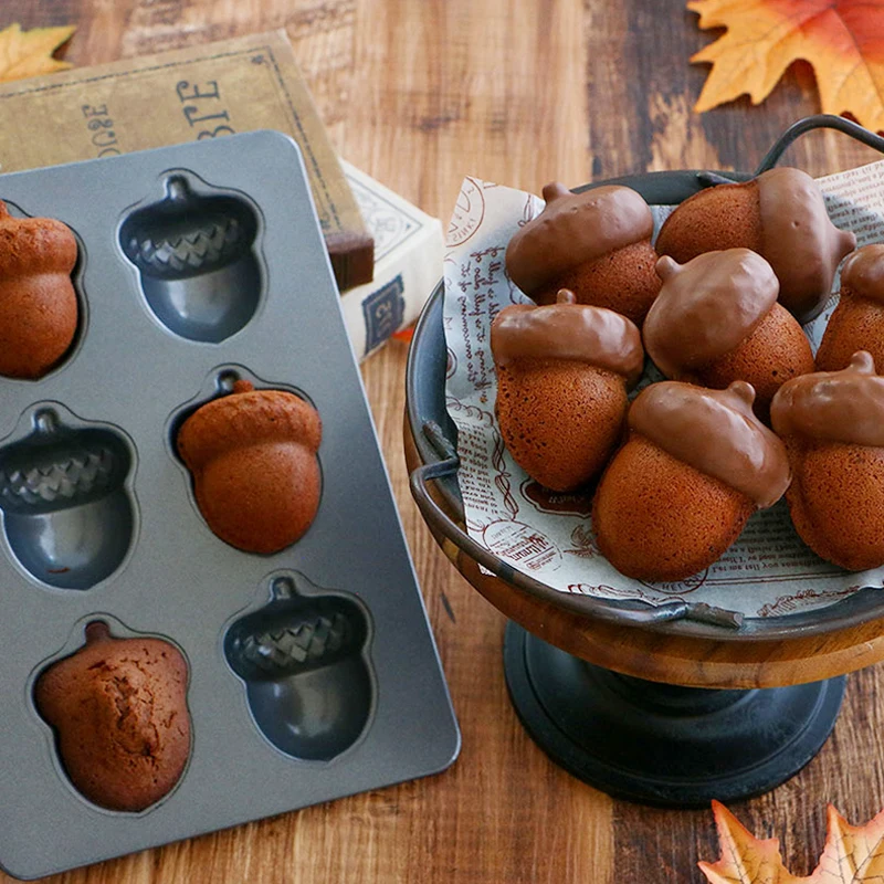 

6 cavity non-stick pancake pan; non-stick cake pan; heavy carbon steel biscuit; cake; chocolate; madeleine baking pan; kitchenwa