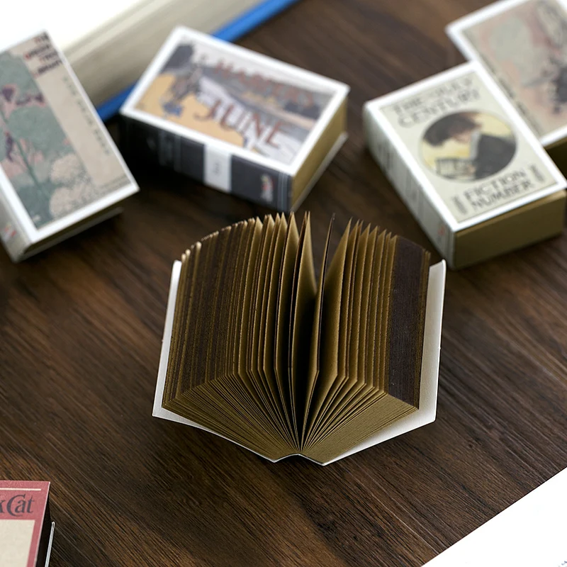 122 Sheets Mini Memo Pad Creative Matchbox Retro Notebook Can Tear Sticky Notes Kawaii Stationery Notepad Office School Supplies