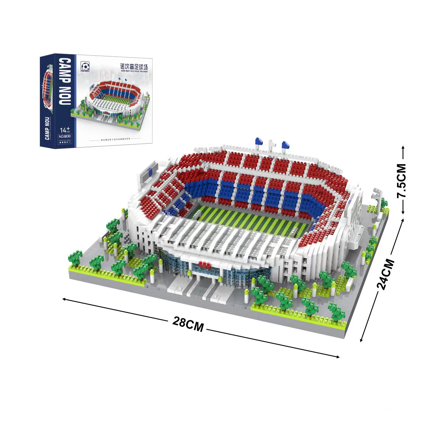 Football Stadium DIY Building Blocks Set Soccer Mini Bricks Model Architectural Building for Adults Football Field Theme Gift