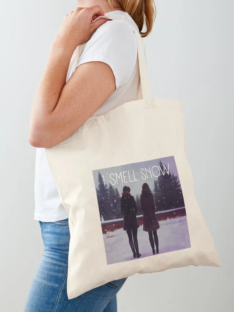 

I Smell Snow - The Girls Watching the Snow at Winter - Christmas Tote Bag bags luxury women Beach bag Eco bag