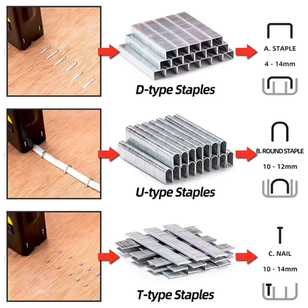 4 In 1 Nail Gun DIY Furniture Construction Stapler Upholstery Staple Gun With 3000 Staples Home Decor Carpentry Tools