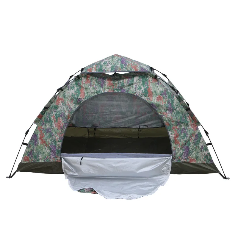 

Outdoor camping camouflage double single quick-open tent, mountaineering camping, rainstorm protection, sun protection,