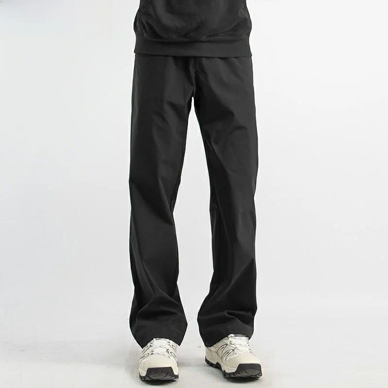 

Мужские повседневные спортивные брюки прямого кроя с ветрозащитной флисовой подкладкой, в стиле хип-хоп, для осеннего сезона, быстросохнущие