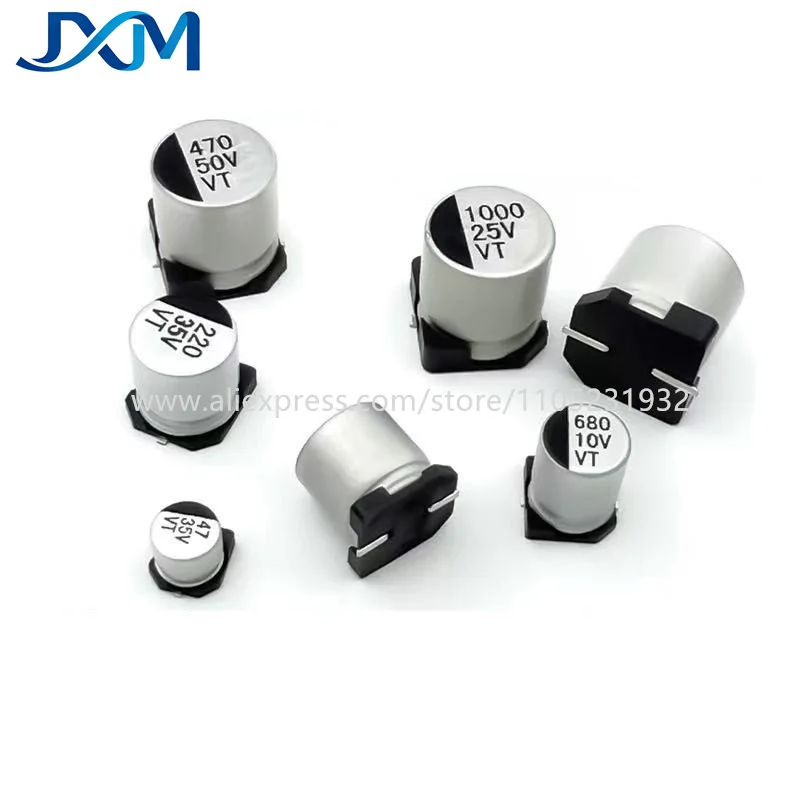 10pcs/lot SMD Aluminum Electrolytic Capacitor 6.3V 10V 16V 25V 35V 50V 63V 100V 2.2 4.7UF 10 22 33 47 100 220 330 470 680 1000UF