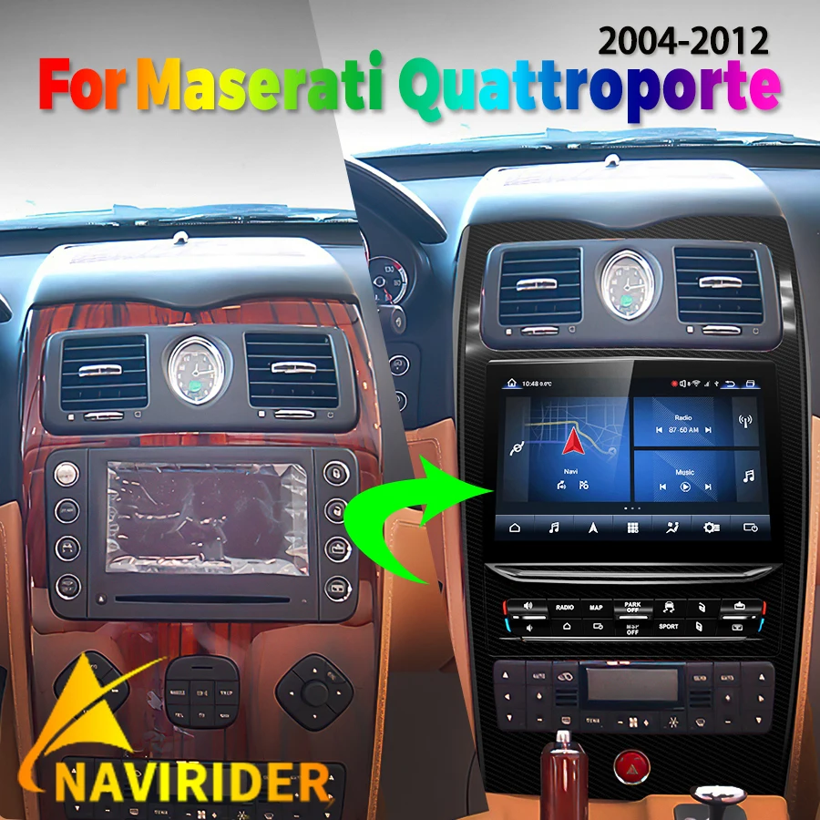 

10,26 автомобильный Android радио GPS Навигация стерео Blu-Ray экран для Maserati Quattroporte 2004-2012 CarPlay мультимедийный видеоплеер