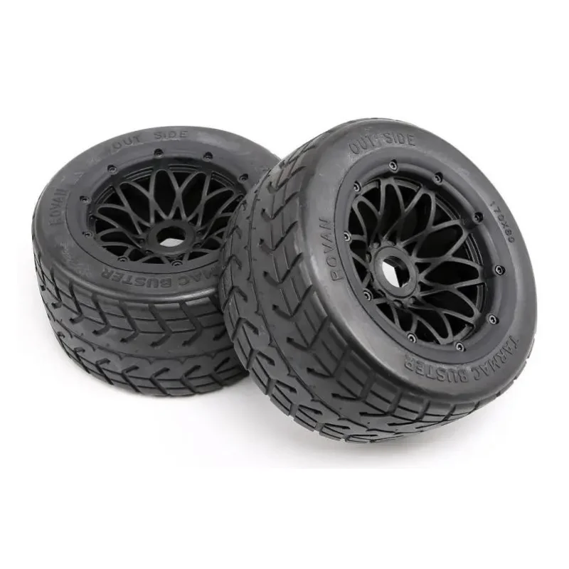 Rovan FC Baja Full Set of ON Road Tires on Rims with 24mm Metal Hex for HPI Baja 5B 5R 2.0 SS Rovan and King Motor Baja Buggies