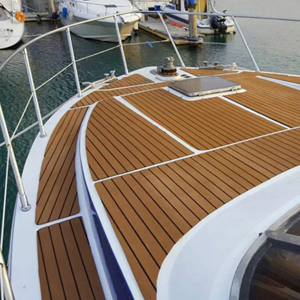 

EVA Faux Teak Deck Sheet Non-skid Marine Flooring Mat Soft Cushion Carpet for Boats Accessories Marine Protection
