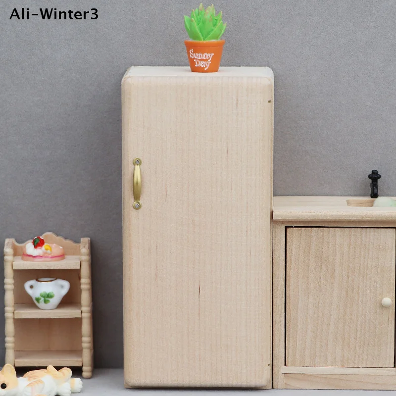 

【WR】Миниатюрная модель холодильника для кукольного домика 1/12, декор для кухни, аксессуары для кукольного домика