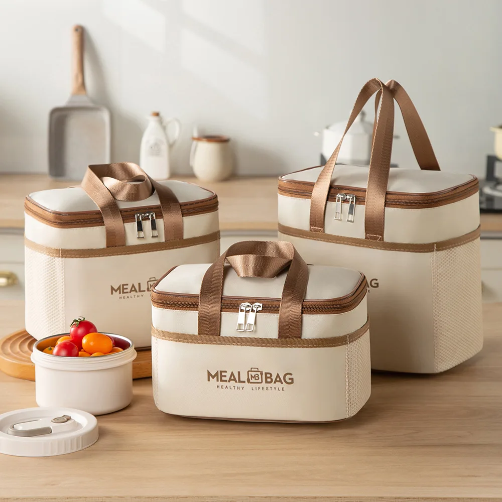 مربع معزول حقيبة الغداء للنساء الاطفال برودة حقيبة حرارية المحمولة بينتو صندوق الجليد حزمة حمل العمل الغذاء الحقيبة نزهة الحاويات